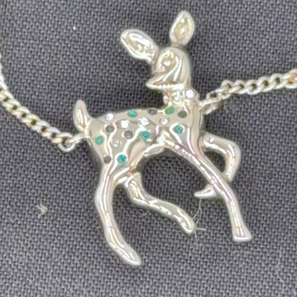 CHANEL Crystal Studded Deer Necklace w/ Pearled Chain w/Chanel Box, Insert & COA - Picture 3 of 11